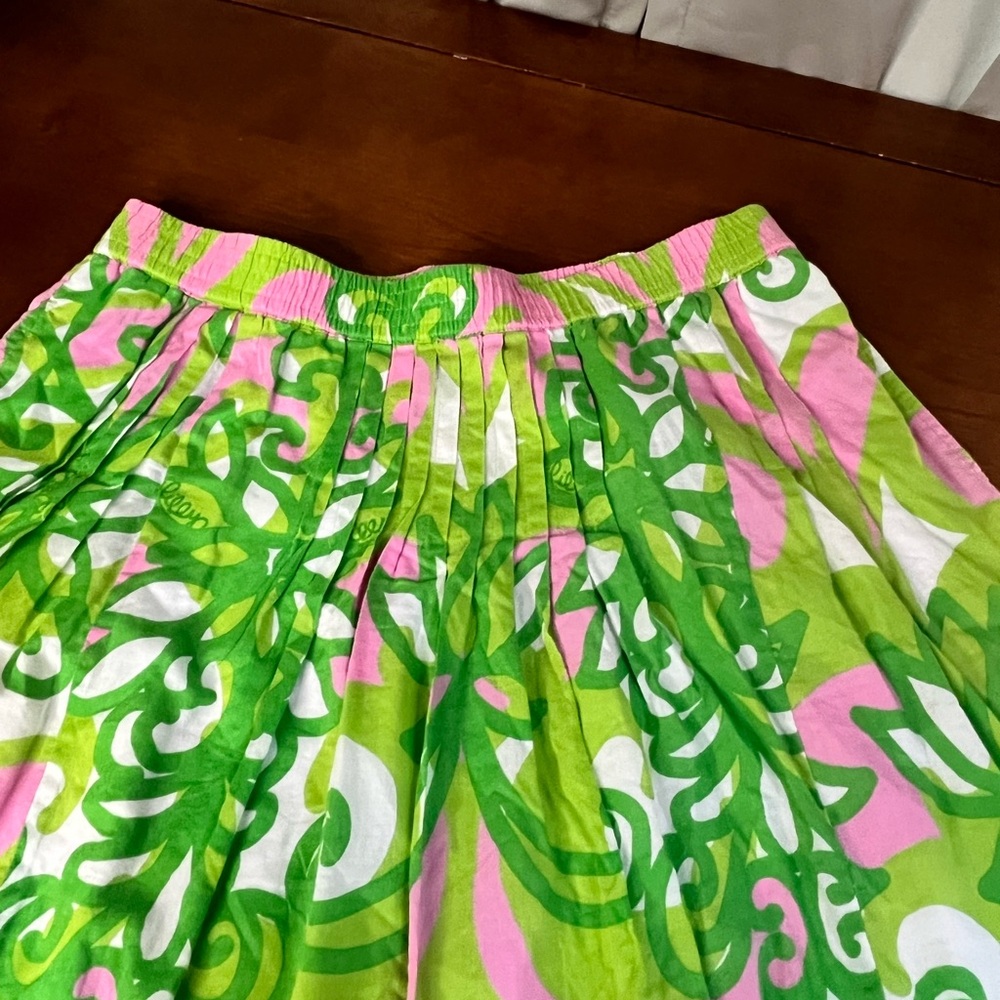 Lilly Pulitzer Vibrant Green and Pink Women's Skirt - Picture 3 of 9